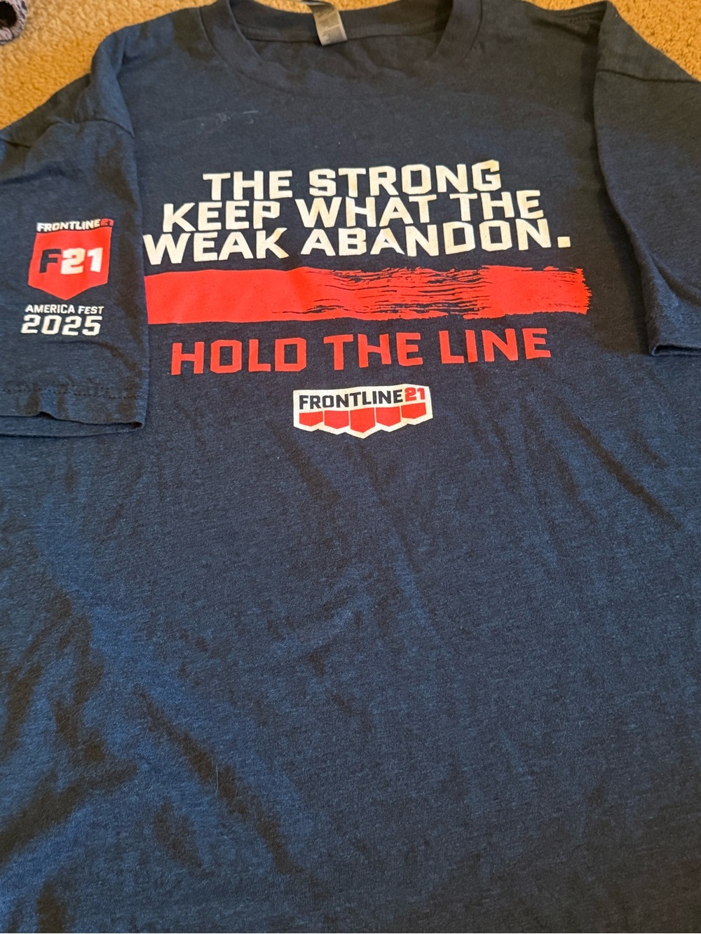 Next Level Apparel Navy Tee with Red Graphic